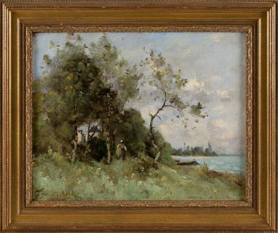 Figure by the water's edge