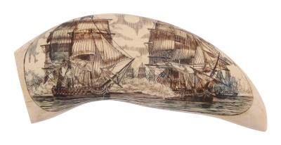 Polychrome Engraved Whale's Tooth