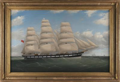 The English clipper Cathcart under full sail