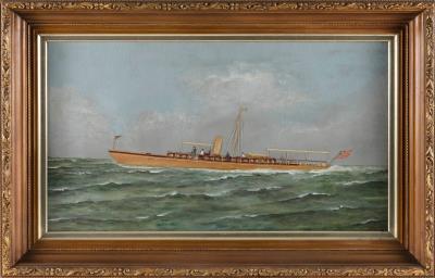 Cornelius Vanderbilt's steam yacht Mirage by Thomas (TW) Willis - Auction record, sale price, and art valuation. Compare with similar artists and explore comparable artworks.
