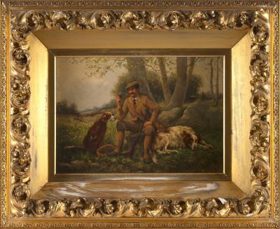 A hunter smoking his pipe