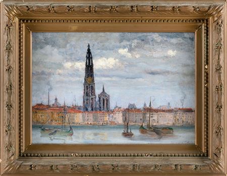 "Antwerp, Belgium" by Elijah Baxter Jr - Auction record, sale price, and art valuation. Compare with similar artists and explore comparable artworks.