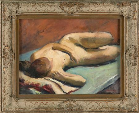 Reclining female nude by Thomas Strickland - Auction record, sale price, and art valuation. Compare with similar artists and explore comparable artworks.