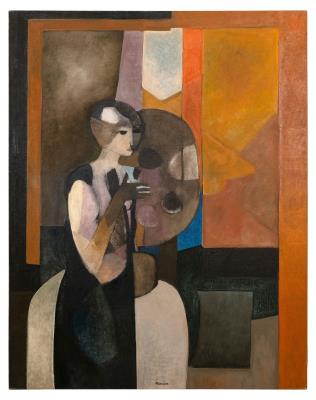 Woman in an interior.