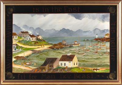 When the Wind is in the East 'tis neither fit for Man nor Beast by Elizabeth Mumford - Auction record, sale price, and art valuation. Compare with similar artists and explore comparable artworks.