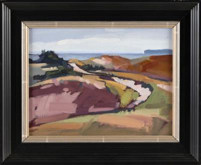 Plein air color study of dunes