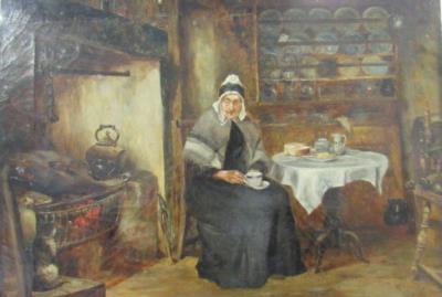 Old Woman Drinking Tea