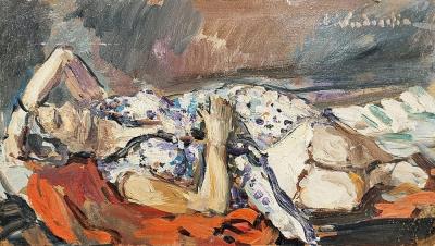 La moglie dell'artista distesa