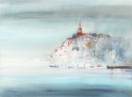 Yachts moored by a coastal village by Colin Kent - Auction record, sale price, and art valuation. Compare with similar artists and explore comparable artworks.