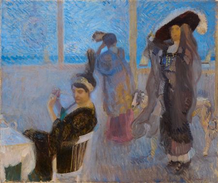 Signore sul terrazzo, 1912 ca. by Camillo Innocenti - Auction record, sale price, and art valuation. Compare with similar artists and explore comparable artworks.