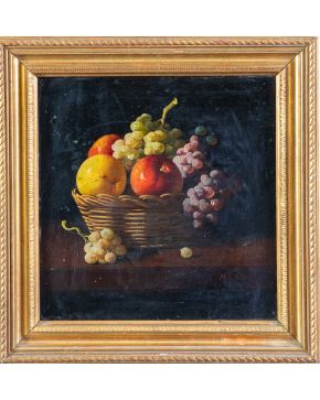Still life with basket of apples and grapes by Manuel Millan - Auction record, sale price, and art valuation. Compare with similar artists and explore comparable artworks.