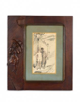 Woman and Death by Adolphe Willette - Auction record, sale price, and art valuation. Compare with similar artists and explore comparable artworks.