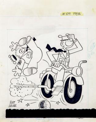 Sample artwork by Mort (Addison Mortimer) Walker (1923 - 2018), known for cartoonist, comic strip-"beetle bailey" - View similar artists and auction records