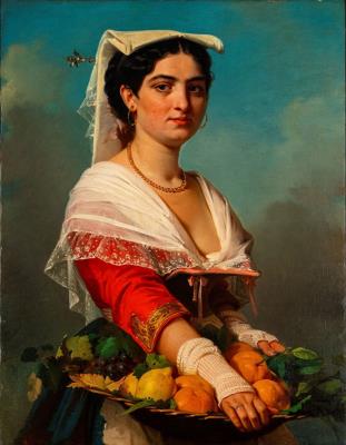 Peasant woman from Albano (surroundings of Rome) by Eliseo Sala - Auction record, sale price, and art valuation. Compare with similar artists and explore comparable artworks.