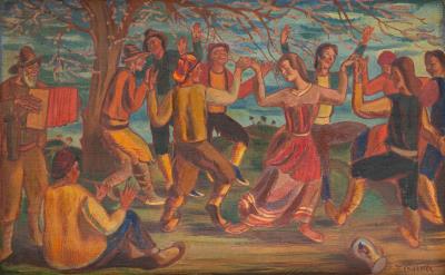 Feast in Abruzzo by Tommaso Cascella - Auction record, sale price, and art valuation. Compare with similar artists and explore comparable artworks.