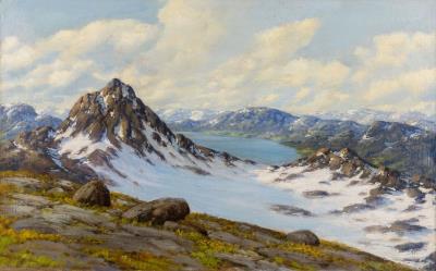 View over the Glacier by Halvor Halvorsen - Auction record, sale price, and art valuation. Compare with similar artists and explore comparable artworks.