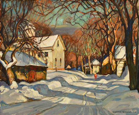 New England Village In Winter