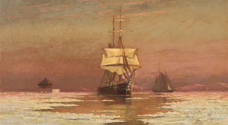 Ship in Boston Harbor Near Narrows (Bug) Light, 1881