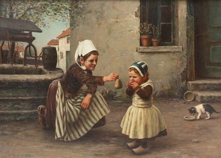 Breton Mother Offering Child a Pear, 1898