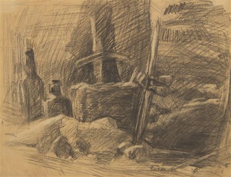 Still Life; with Figure Studies (A Double-Sided Work), 1882