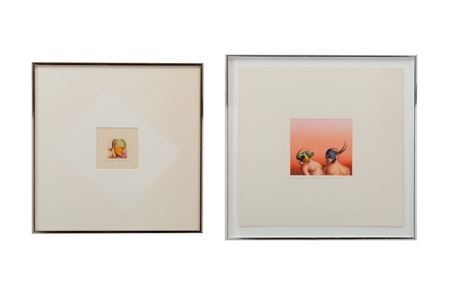 Pataecus Fronto Marchio, 1977 and Red-Throated Bee-Eater and Barn Swallow, 1978 (a pair of works)