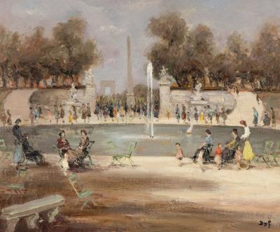 Le Bassin des Tuileries à Paris, 1950