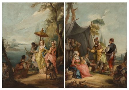 Laban Looking for the Idols Hidden by Rachel; The Finding of Moses, (a pair)