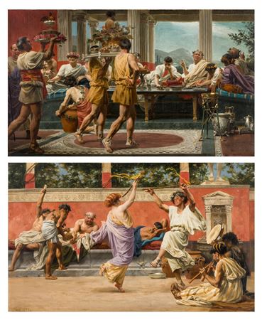 A Roman Feast; together with A Roman Amusement, 1877 (A Pair)