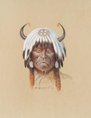 Untitled (Portrait with Buffalo Headdress)