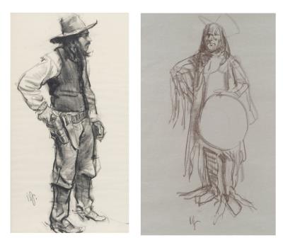 Standing Indian and Standing Cowboy (A Pair)