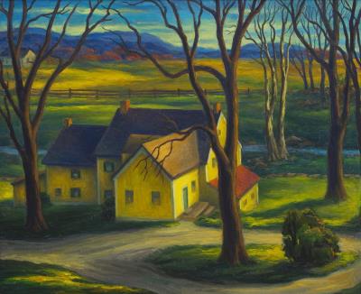 Sample artwork by Robert Alexander Darrah "Rad" Miller (1905 - 1966), known for landscape, still life, portrait and mural painting - View similar artists and auction records