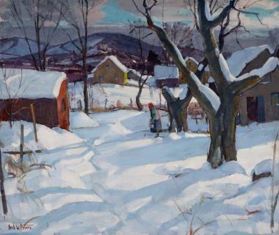 Sample artwork by Carl William Peterson (1919 - 2009), known for snowscene, landscape painting - View similar artists and auction records