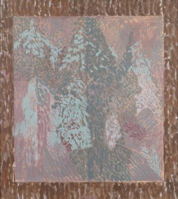 Winter Scene with Snowy Bark