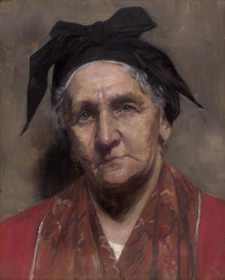 Portrait of an Old Woman with Headscarf by Oskar Zwintscher - Auction record, sale price, and art valuation. Compare with similar artists and explore comparable artworks.