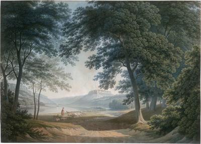 The Elbe valley with a view of the Königsnase in Saxon Switzerland
