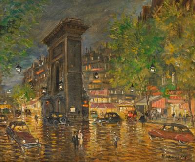 Porte Saint Denis at night