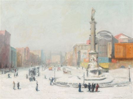 Winter, Columbus Monument, New York