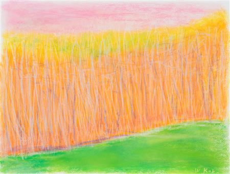 Untitled (Purple Trees over Red)