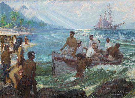 Sample artwork by Zdenek Burian (1905 - 1981), known for illustrations of prehistoric animals and people - View similar artists and auction records