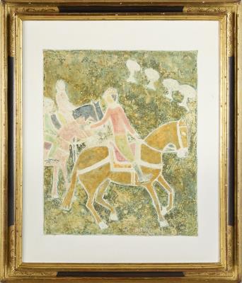 Golden horse, fresco