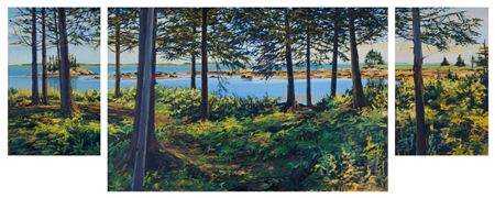 Walking with J- triptych by Nina Jerome - Auction record, sale price, and art valuation. Compare with similar artists and explore comparable artworks.