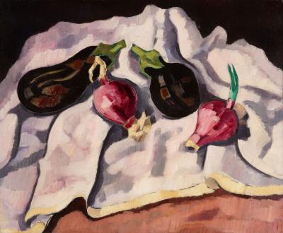 Still Life (Eggplants and Onions)