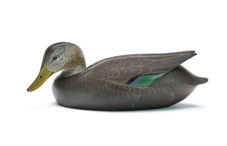 Hollow carved cedar black duck