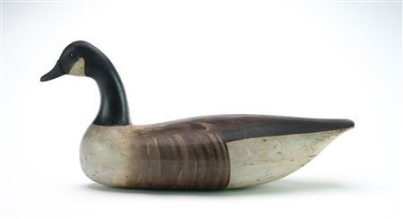 Hollow carved Canada goose decoy