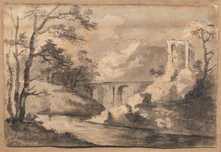 Untitled (Landscape with Bridge and Ruins)