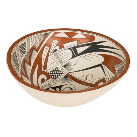 A large Mata Ortiz pottery bowl