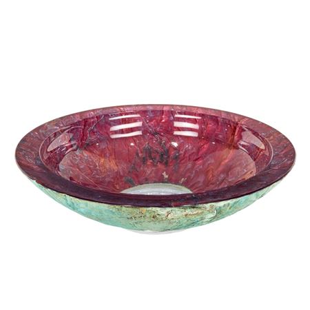 Glass Bowl with Copper Patina