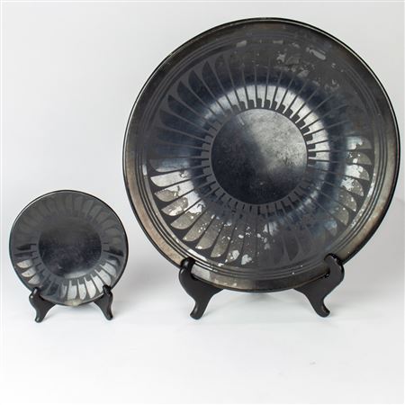 San Ildefonso blackware plates (2)