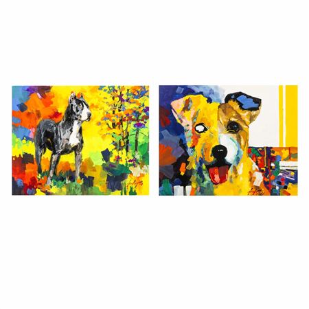 "Pit Bull Terrier," 2014, and "Jack," 2007 (2)