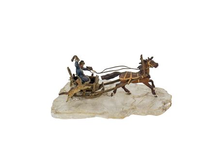A Vienna cold painted bronze group of a Russian troika